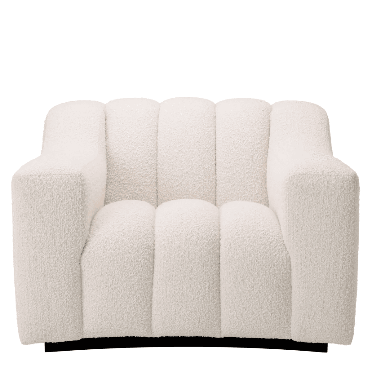 Eichholtz Kelly Armchair, Boucle Cream Fabric, Black Base, 30.91"H (A115142 YV0J03YU12)