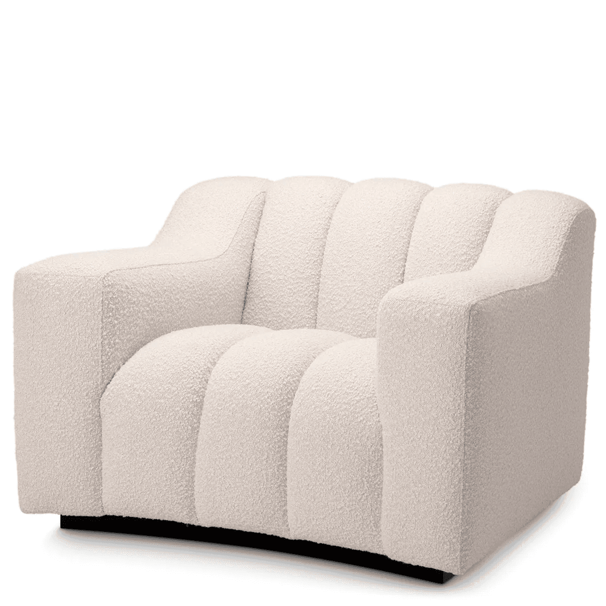 Eichholtz Kelly Armchair, Boucle Cream Fabric, Black Base, 30.91"H (A115142 YV0J03YU12)