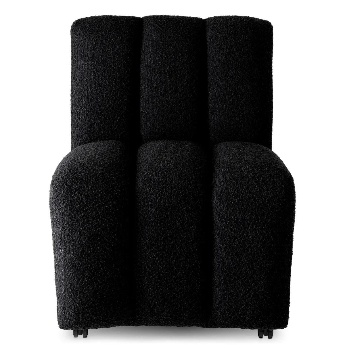 Eichholtz Kelly Dining Chair, Black Boucle Fabric, 33.07"H (A115977 YV0J03YXY7)