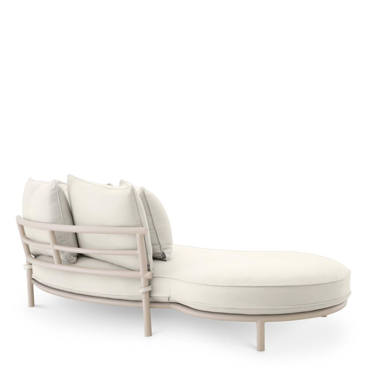 Eichholtz Laguno Outdoor Sofa, Left Side Direction, Lewis Off-White Fabric, Sand, 86.61"W (116075 YV0J041RT2)
