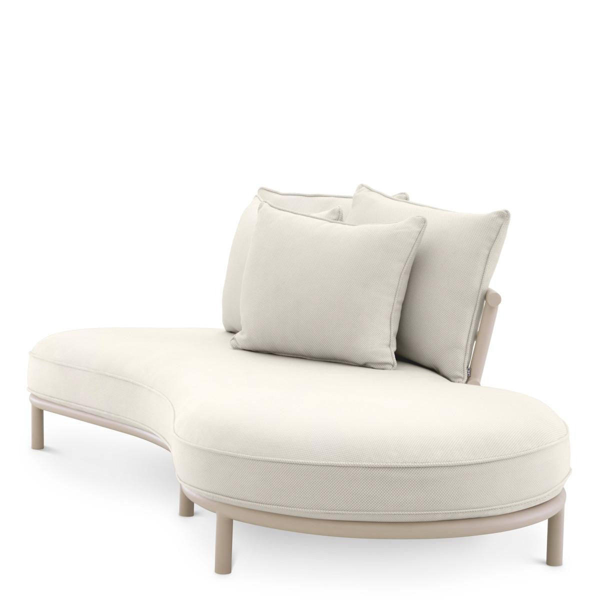Eichholtz Laguno Outdoor Sofa, Left Side Direction, Lewis Off-White Fabric, Sand, 86.61"W (116075 YV0J041RT2)
