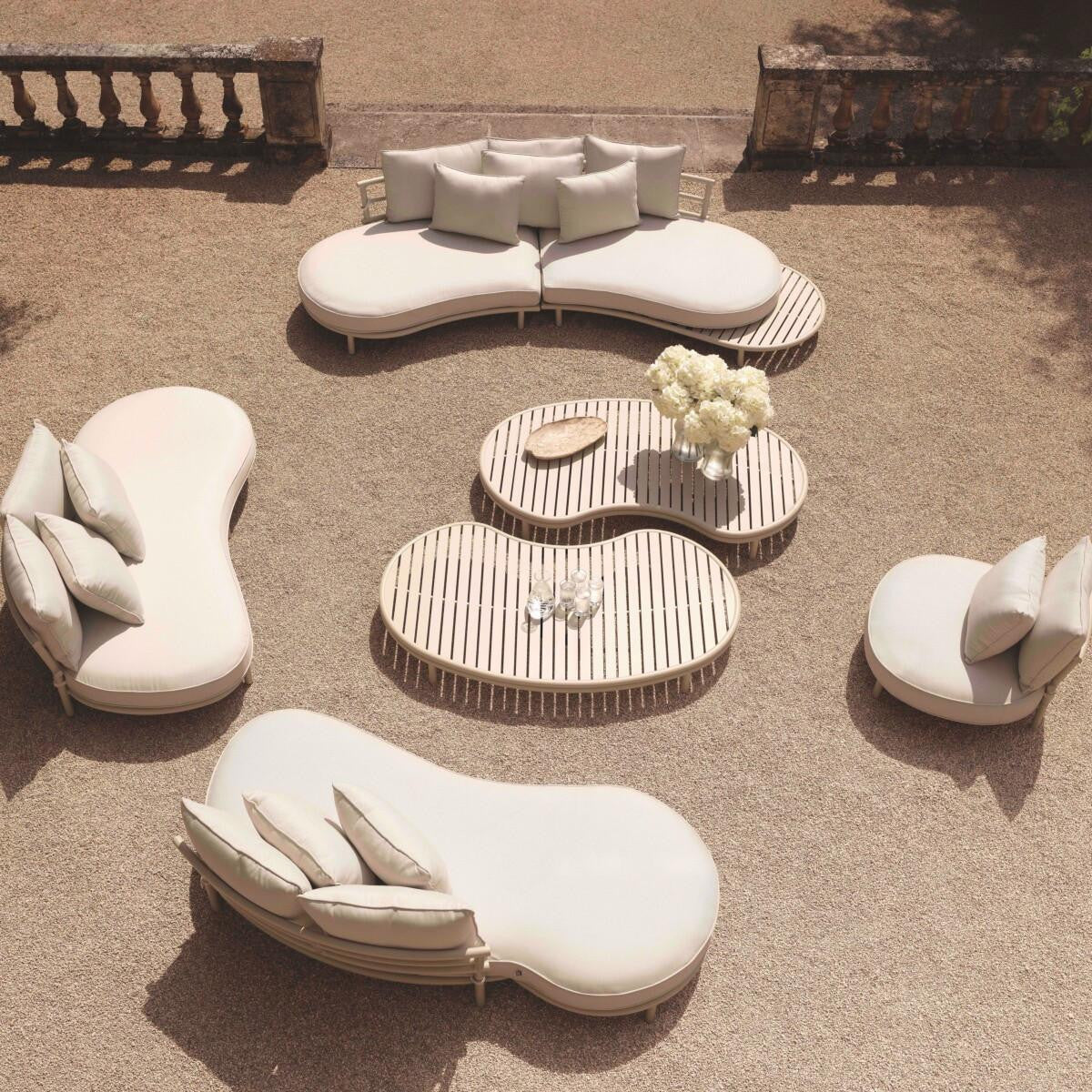 Eichholtz Laguno Outdoor Sofa, Left Side Direction, Lewis Off-White Fabric, Sand, 86.61"W (116075 YV0J041RT2)