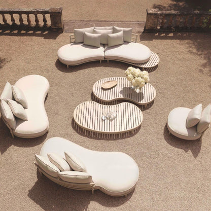 Eichholtz Laguno Outdoor Sofa, Left Side Direction, Lewis Off-White Fabric, Sand, 86.61"W (116075 YV0J041RT2)