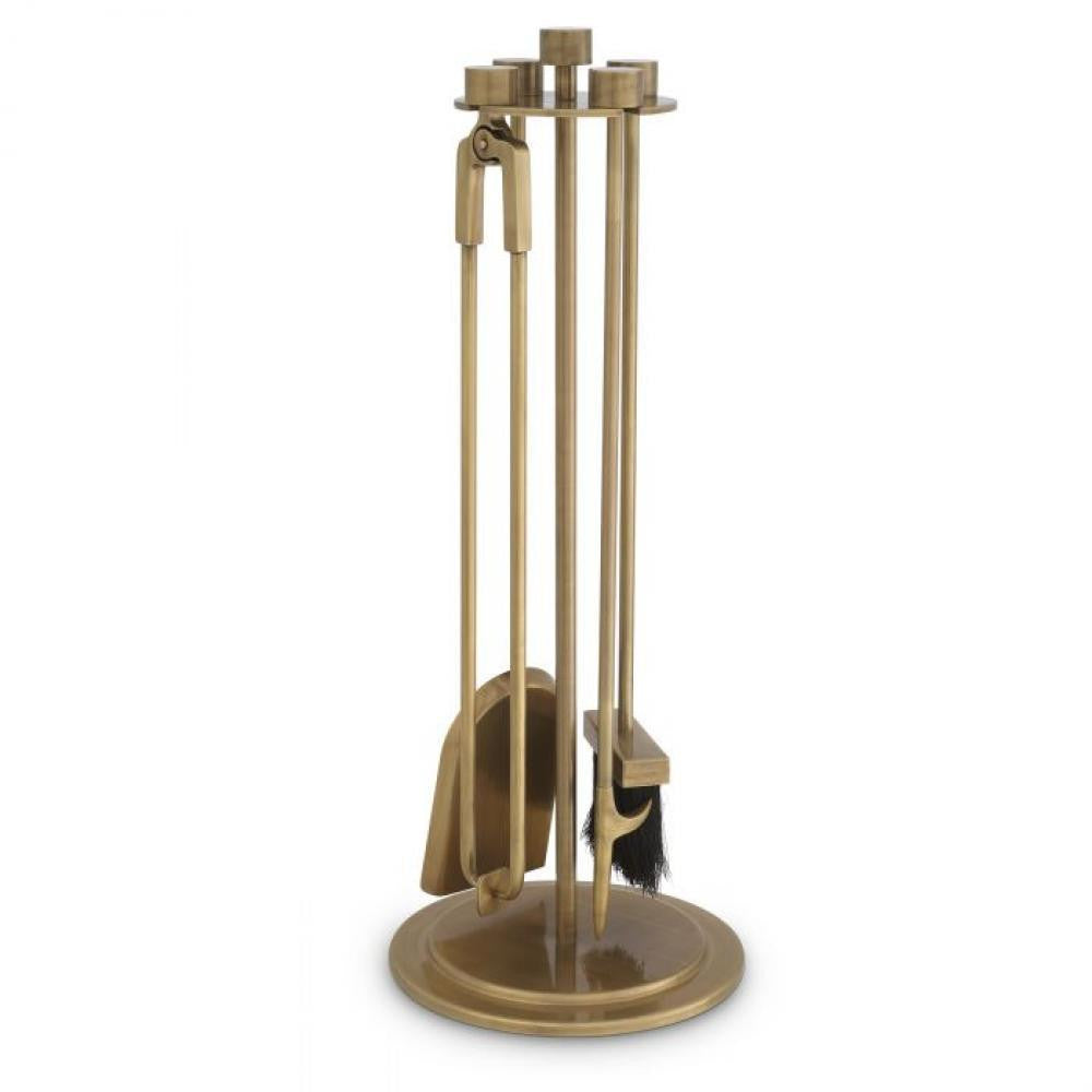 Eichholtz Lara Fireplace Tool Set, Set of 4, Vintage Brass, 10.83"W (115443 YV0J03YXZW)
