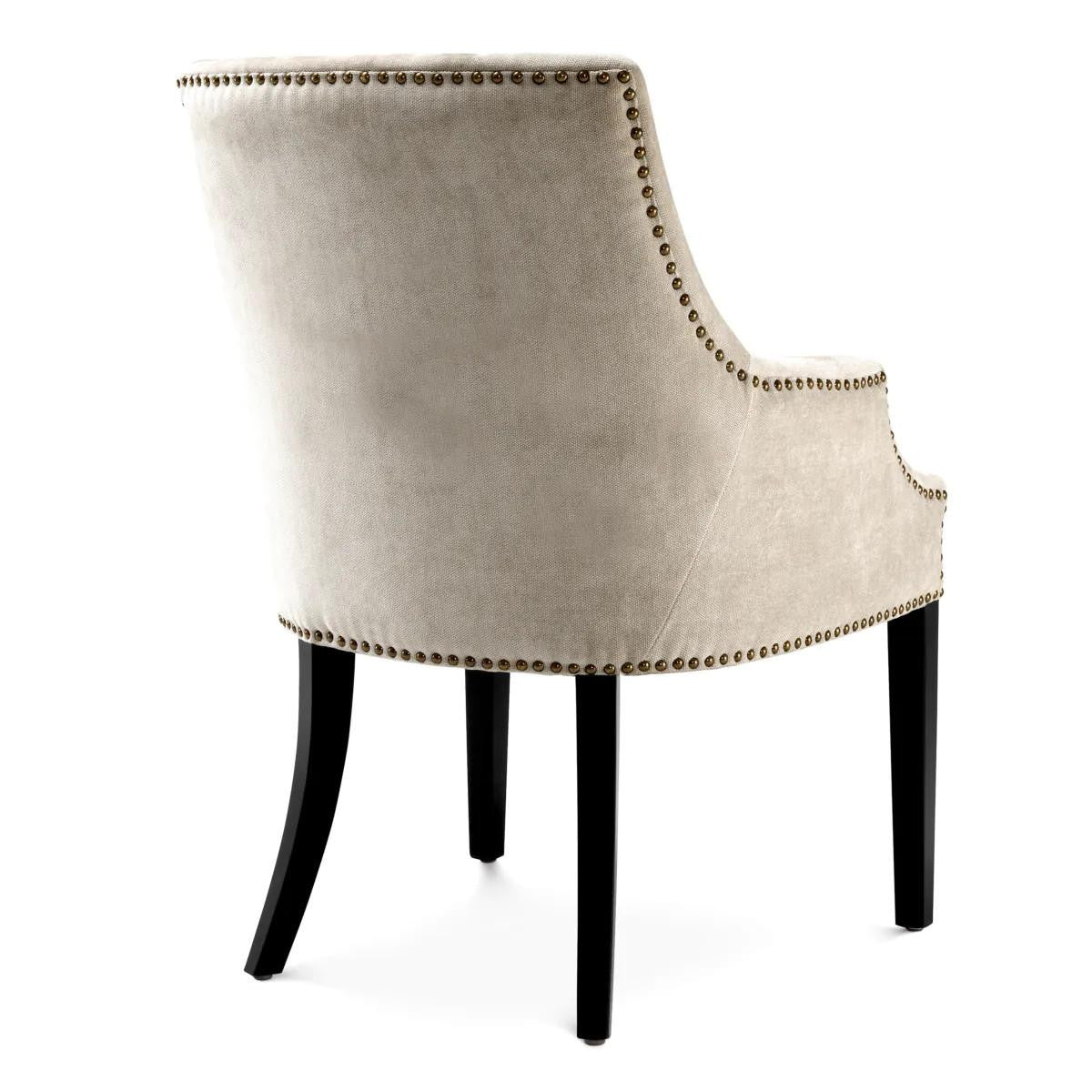 Eichholtz Legacy Dining Chair, Clarck Sand Fabric, Black Legs, 36.22"H (A112026 YV0J03YXYD)