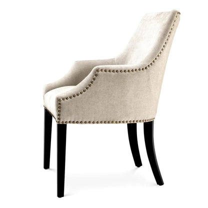 Eichholtz Legacy Dining Chair, Clarck Sand Fabric, Black Legs, 36.22"H (A112026 YV0J03YXYD)
