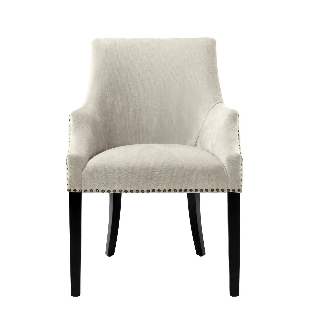 Eichholtz Legacy Dining Chair, Clarck Sand Fabric, Black Legs, 36.22"H (A112026 YV0J03YXYD)