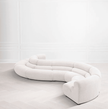 Eichholtz Lindau Sectional Sofa Inside Corner, Lyssa Off-White Fabric, Black Feet, 42.13"W (A116817 YV0J041VPT)