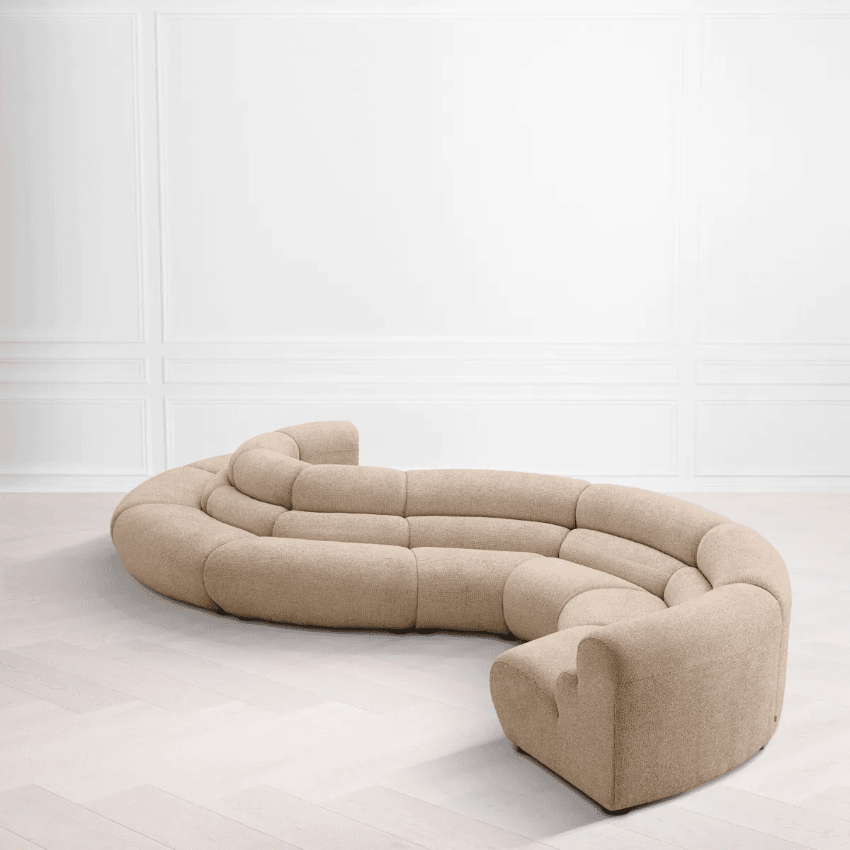 Eichholtz Lindau Sectional Sofa Inside Corner, Lyssa Sand Fabric, Black Feet, 42.13"W (A117133 YV0J041VPU)