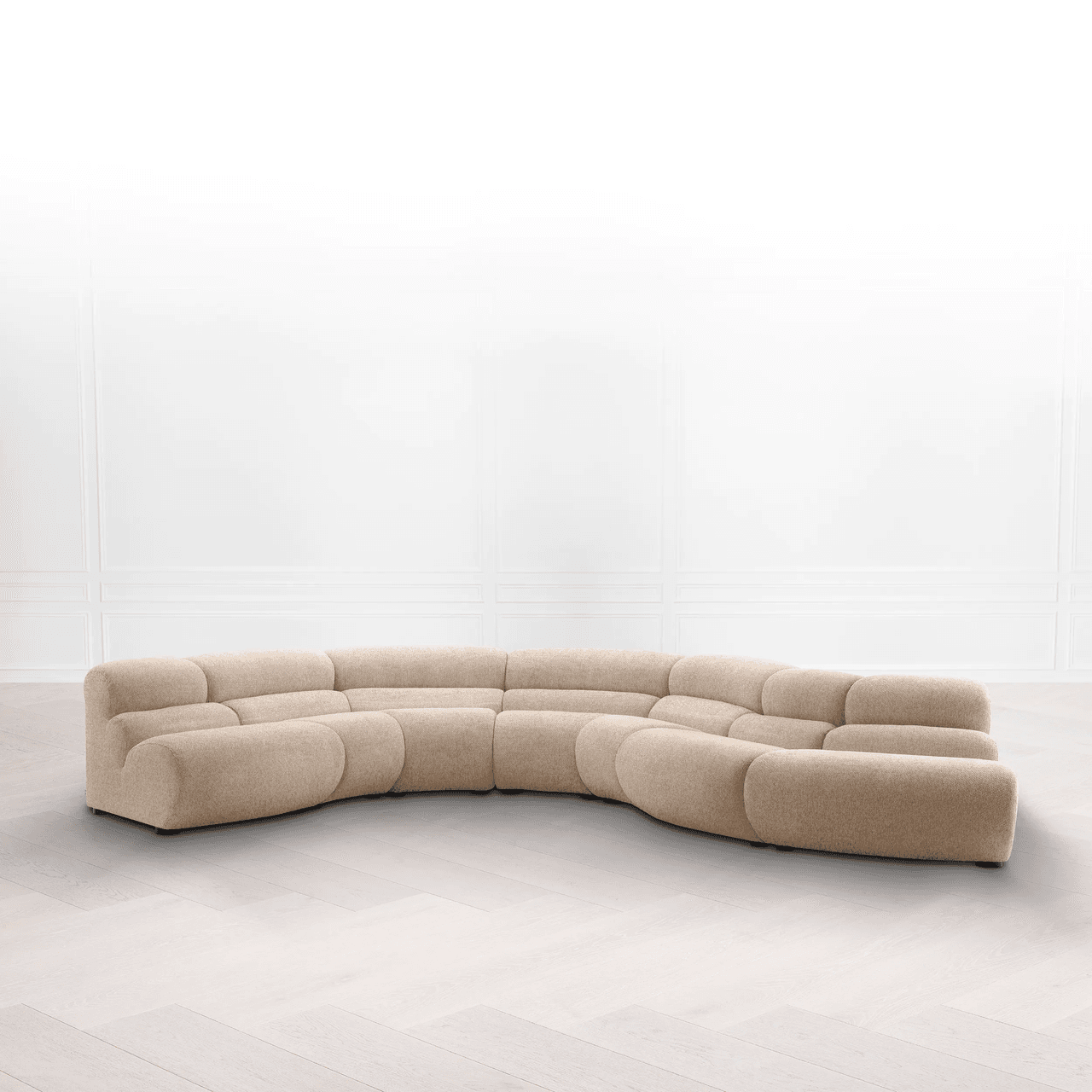 Eichholtz Lindau Sectional Sofa Inside Corner, Lyssa Sand Fabric, Black Feet, 42.13"W (A117133 YV0J041VPU)