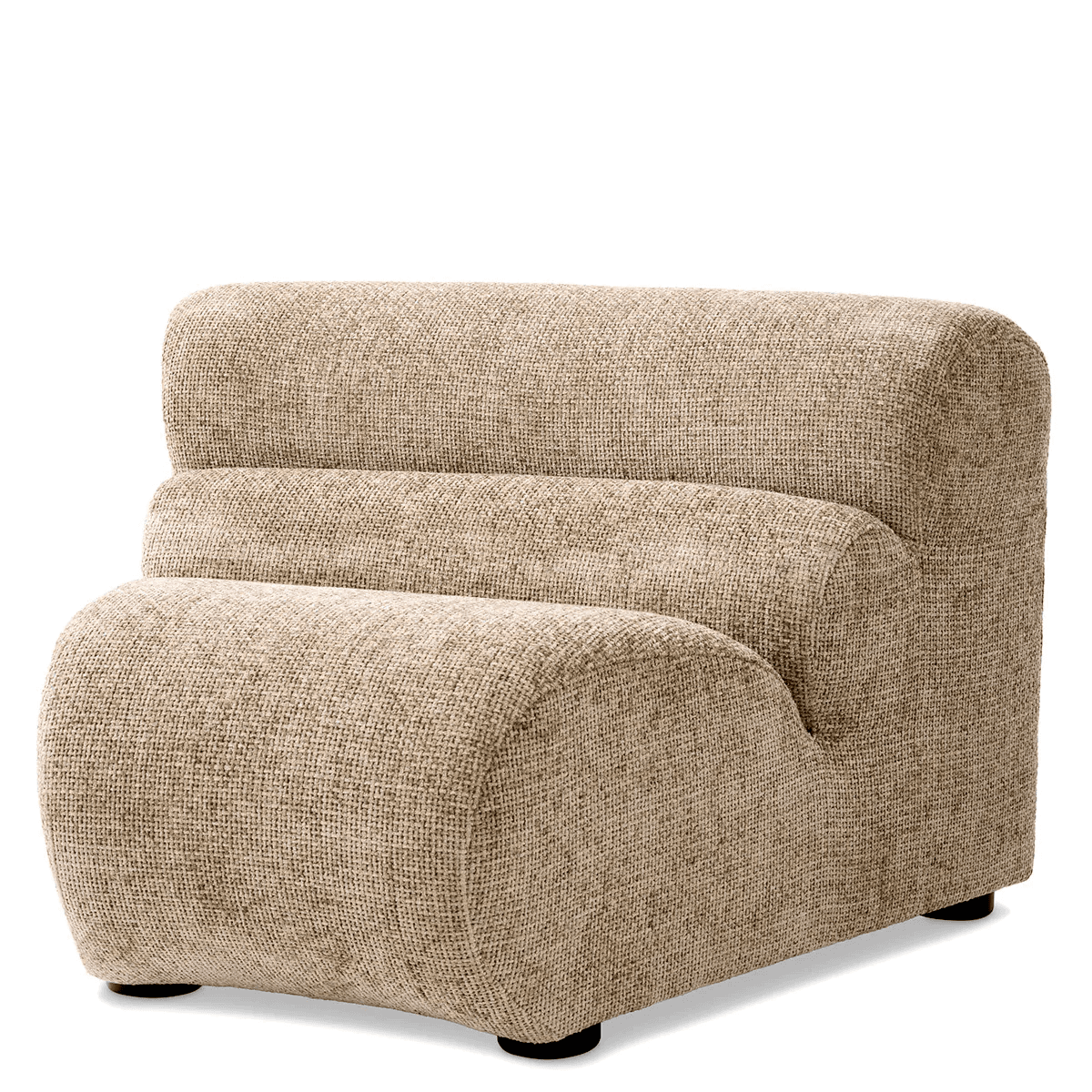 Eichholtz Lindau Sectional Sofa Inside Corner, Lyssa Sand Fabric, Black Feet, 42.13"W (A117133 YV0J041VPU)