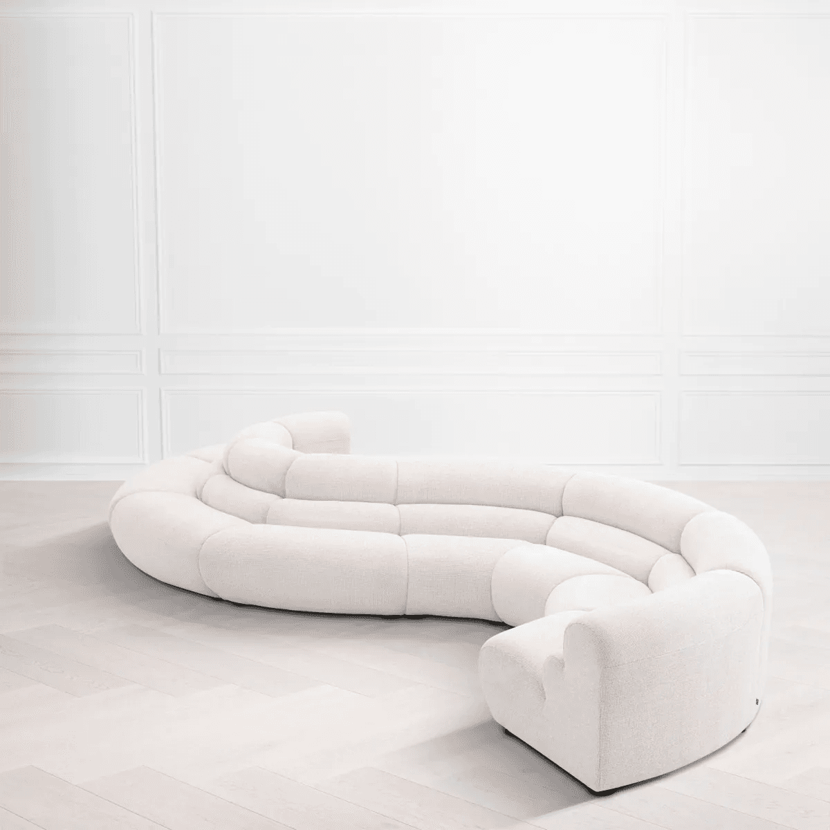 Eichholtz Lindau Sectional Sofa Outside Corner, Lyssa Off-White Fabric, Black Feet, 40.94"W (A116816 YV0J041VPV)