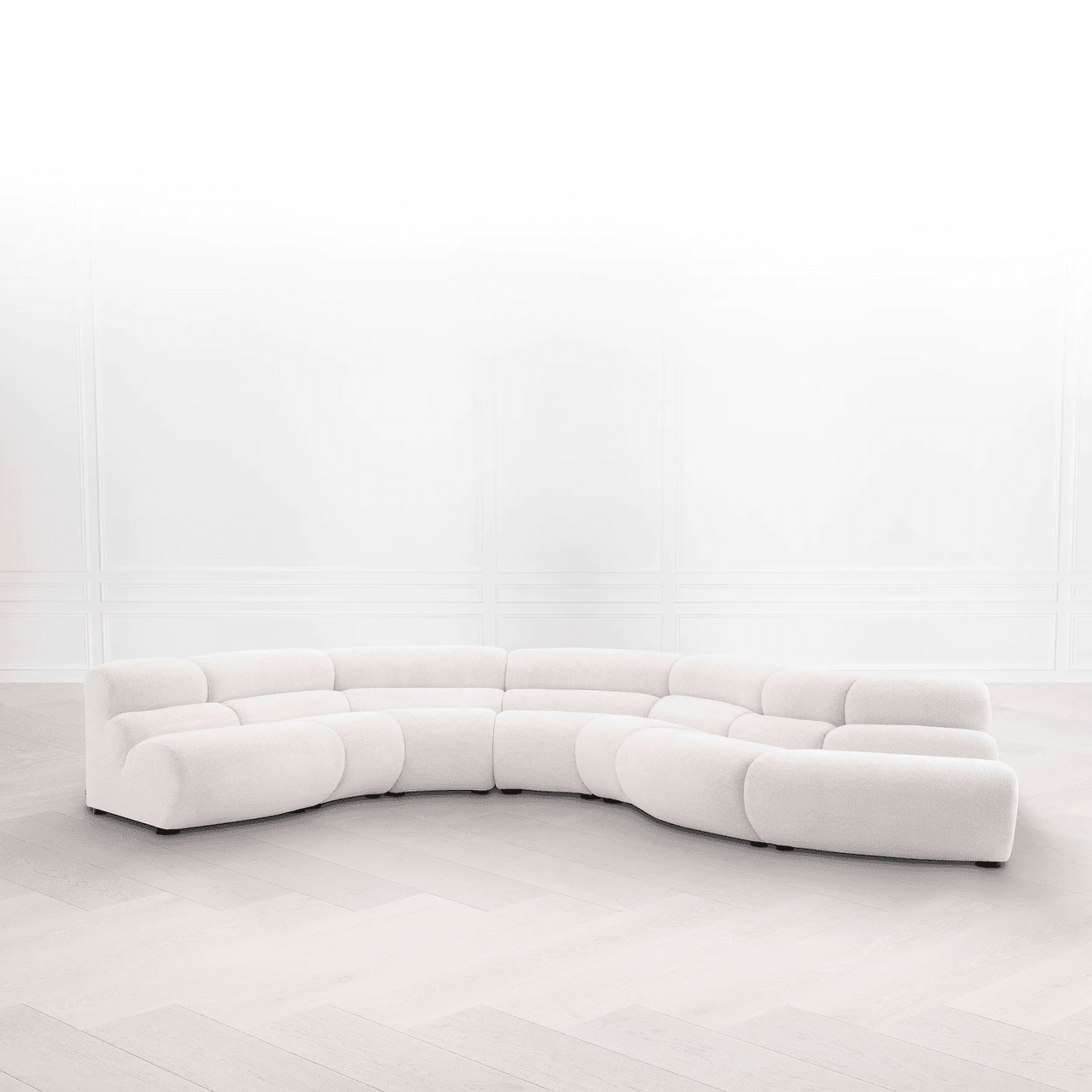 Eichholtz Lindau Sectional Sofa Outside Corner, Lyssa Off-White Fabric, Black Feet, 40.94"W (A116816 YV0J041VPV)