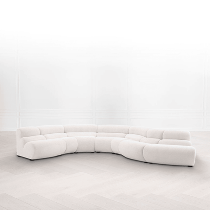Eichholtz Lindau Sectional Sofa Outside Corner, Lyssa Off-White Fabric, Black Feet, 40.94"W (A116816 YV0J041VPV)