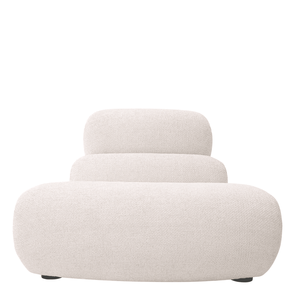 Eichholtz Lindau Sectional Sofa Outside Corner, Lyssa Off-White Fabric, Black Feet, 40.94"W (A116816 YV0J041VPV)