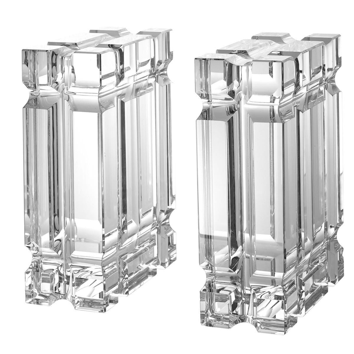 Eichholtz Linea Bookends, Set of 2, Crystal glass, 5.91"W (110710 YV0J03YQ3V)