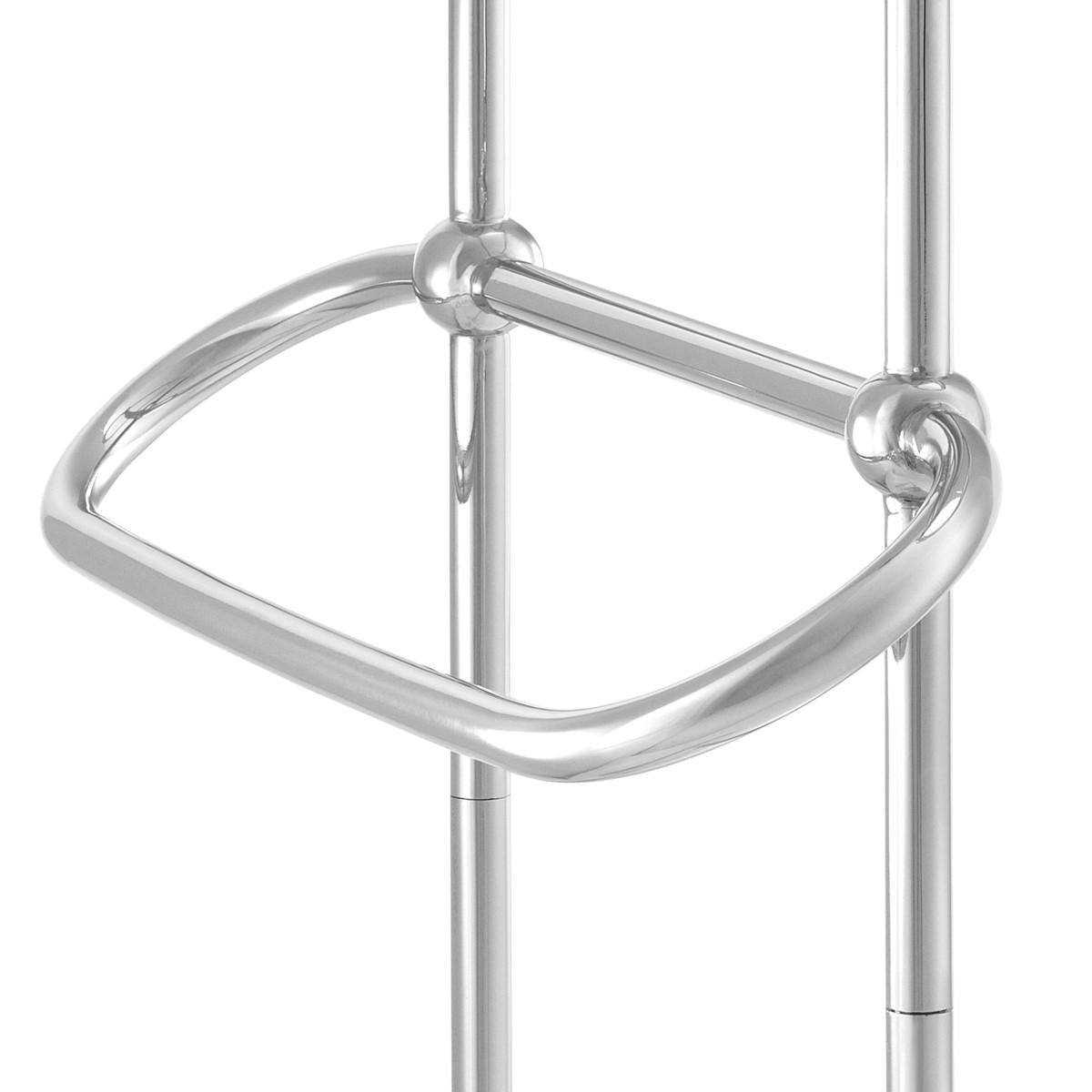 Eichholtz Lowell Towel Rack, Small, Polished Stainless Steel, White Marble Base, 19.69"W (111870 YV0J041WPQ)