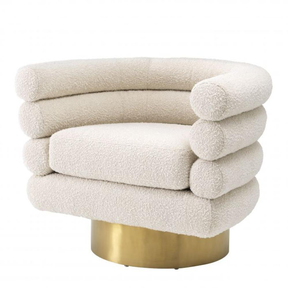 Eichholtz Maguire Swivel Chair Cream, Brushed Brass