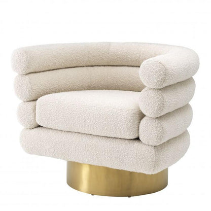 Eichholtz Maguire Swivel Chair Cream, Brushed Brass