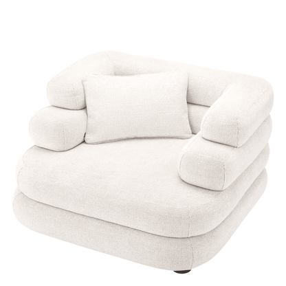 Eichholtz Malaga Armchair, Lyssa Off-White Fabric, Black Feet, 26.77"H (A116724 YV0J03YU17)