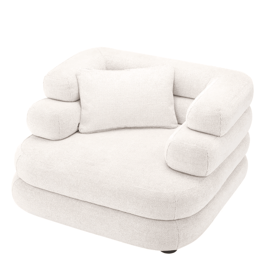 Eichholtz Malaga Armchair, Lyssa Off-White Fabric, Black Feet, 26.77"H (A116724 YV0J03YU17)