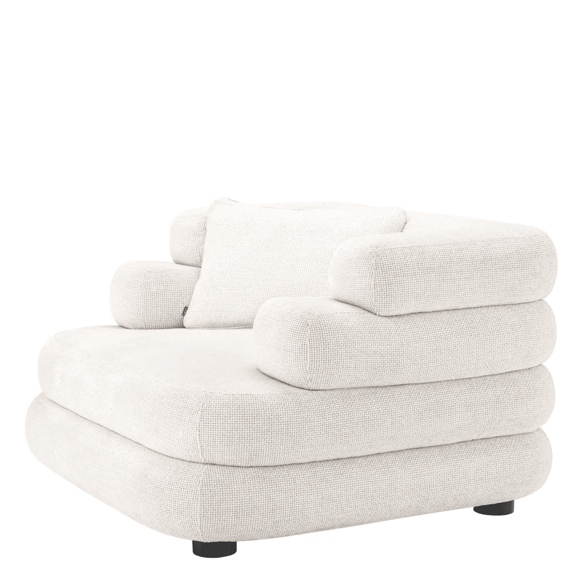 Eichholtz Malaga Armchair, Lyssa Off-White Fabric, Black Feet, 26.77"H (A116724 YV0J03YU17)