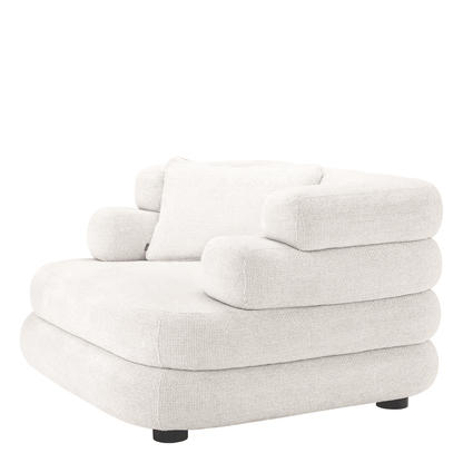 Eichholtz Malaga Armchair, Lyssa Off-White Fabric, Black Feet, 26.77"H (A116724 YV0J03YU17)