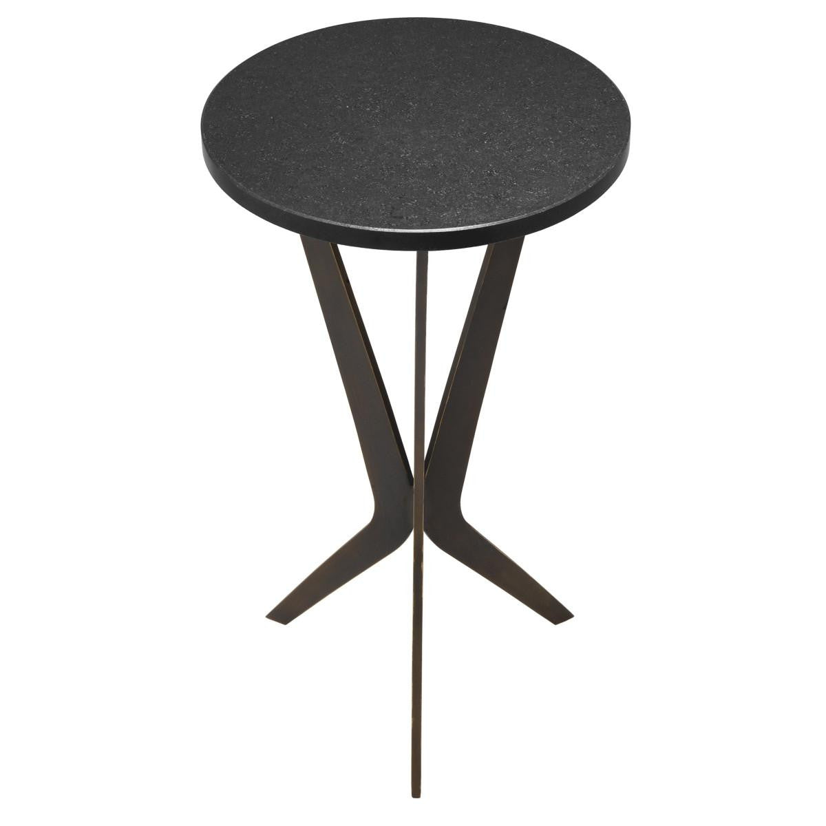 Eichholtz Malone Side Table, Black Granite Top, Bronze, 20.47"H (114255 YV0J041UQQ)
