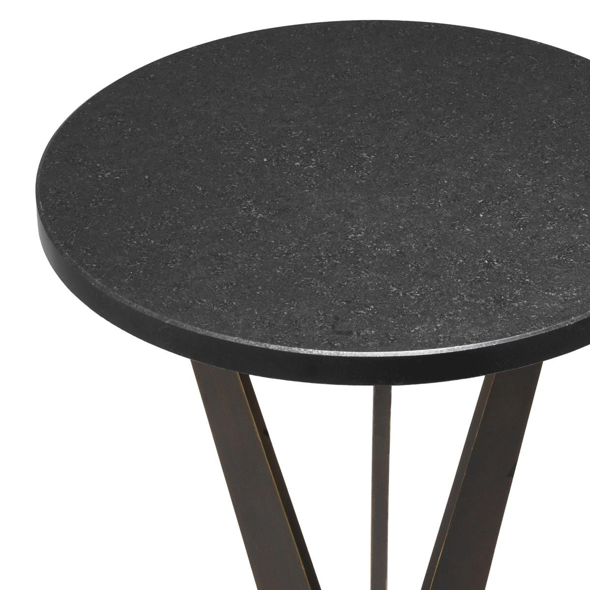 Eichholtz Malone Side Table, Black Granite Top, Bronze, 20.47"H (114255 YV0J041UQQ)