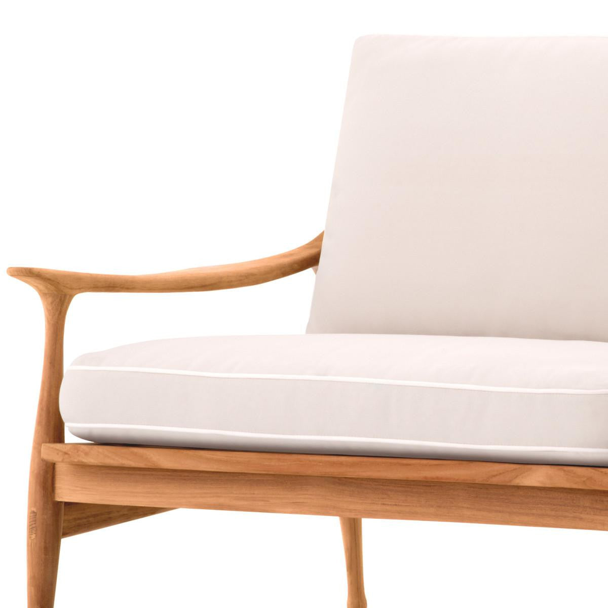 Eichholtz Manzo Outdoor Sofa, Natural Teak, Off-White, 71.26"W (117149 YV0J041RT6)
