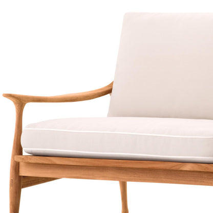 Eichholtz Manzo Outdoor Sofa, Natural Teak, Off-White, 71.26"W (117149 YV0J041RT6)