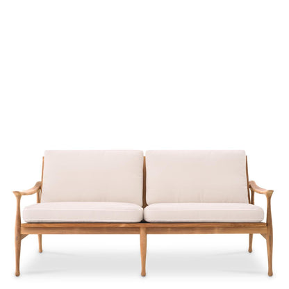 Eichholtz Manzo Outdoor Sofa, Natural Teak, Off-White, 71.26"W (117149 YV0J041RT6)
