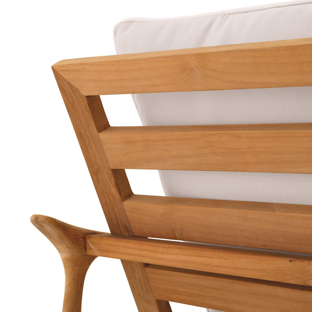 Eichholtz Manzo Outdoor Sofa, Natural Teak, Off-White, 71.26"W (117149 YV0J041RT6)