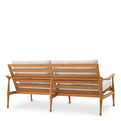 Eichholtz Manzo Outdoor Sofa, Natural Teak, Off-White, 71.26"W (117149 YV0J041RT6)