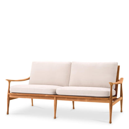 Eichholtz Manzo Outdoor Sofa, Natural Teak, Off-White, 71.26"W (117149 YV0J041RT6)
