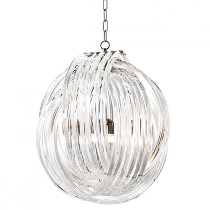 Eichholtz Marco Polo Pendant, 4-Light, Large, Clear Acrylic, Nickel, 27.56"W (109841UL YV0J03YV00)
