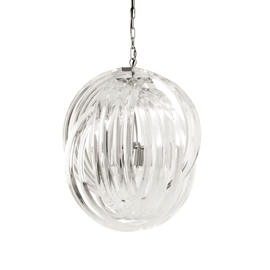 Eichholtz Marco Polo Pendant, 4-Light, Medium, Clear Acrylic, Nickel, 19.69"W (109570UL YV0J03YUZZ)