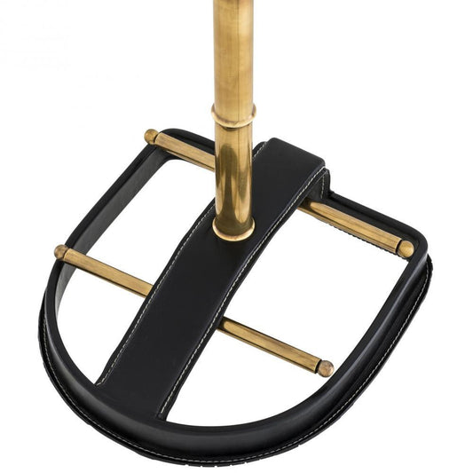 Eichholtz McKinsey Dressboy, Vintage Brass, Black Leather, 17.32"W (110324 YV0J03YXYZ)