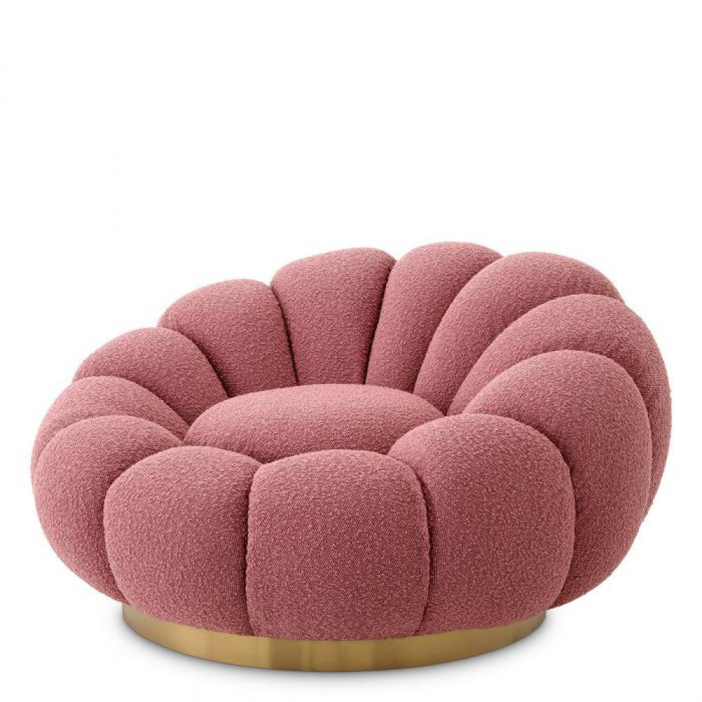 Eichholtz Mello Swivel Chair Rose, Brushed Brass