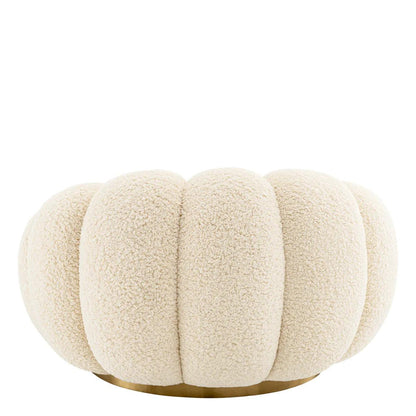 Eichholtz Mello Swivel Chair, White, Brushed Brass, 45.28"W (A116703 YV0J041VRJ)