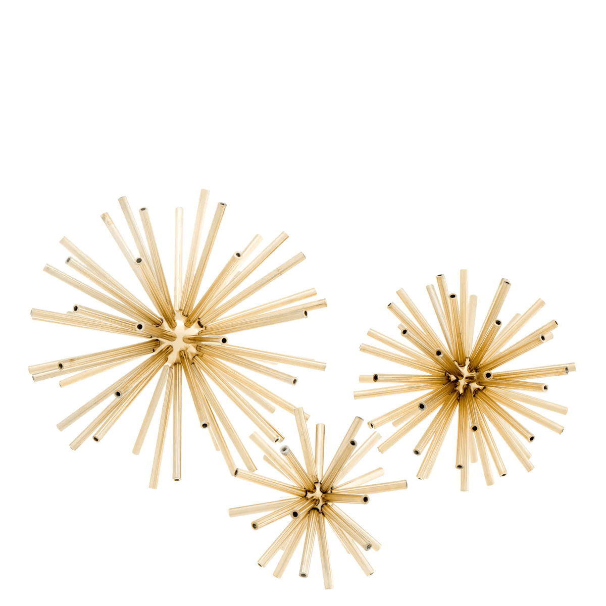 Eichholtz Meteor Sculpture, Set of 3, Polished Brass, Small:  5.71"W ; Medium:  7.48"W ; Large:  10.63"W (110345 YV0J041QUX)