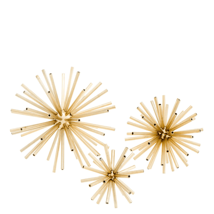 Eichholtz Meteor Sculpture, Set of 3, Polished Brass, Small:  5.71"W ; Medium:  7.48"W ; Large:  10.63"W (110345 YV0J041QUX)