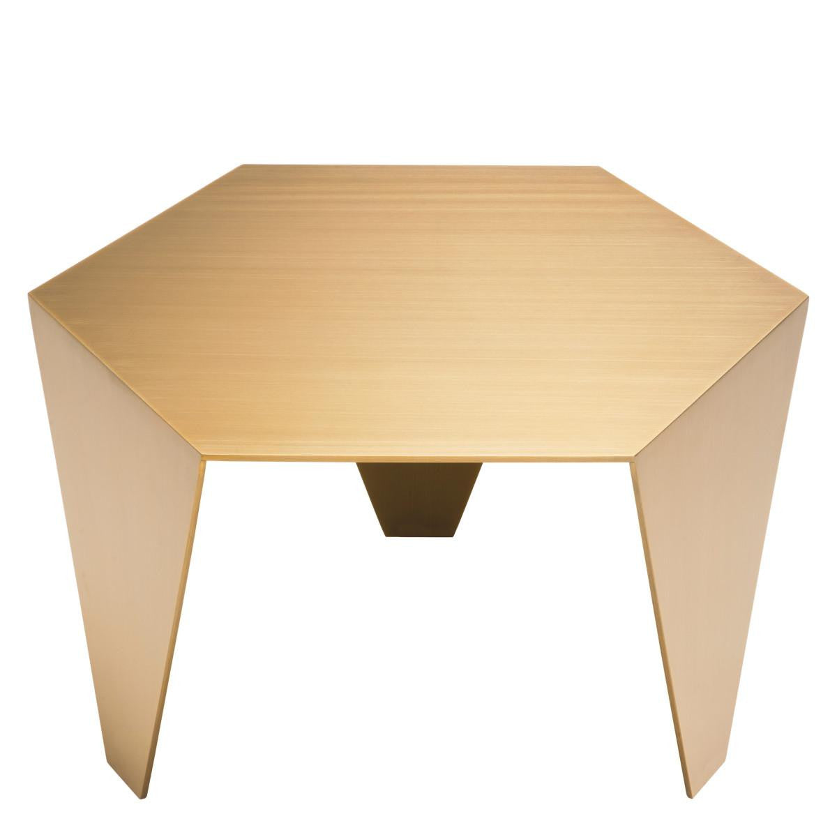 Eichholtz Metro Chic Side Table, Brushed Brass, 13.58"H (116298 YV0J041UQY)