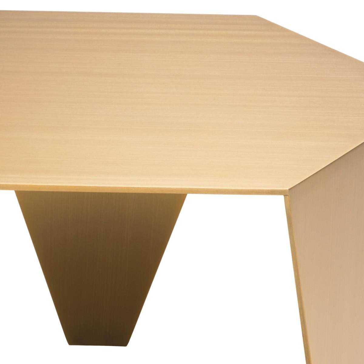 Eichholtz Metro Chic Side Table, Brushed Brass, 13.58"H (116298 YV0J041UQY)