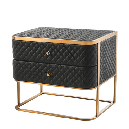 Eichholtz Monfort Nightstand, Black, Brushed Brass, 25.59"W (113407 YV0J03YQ34)