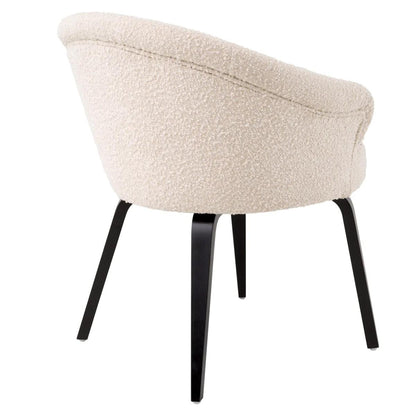 Eichholtz Moretti Dining Chair, Boucle Cream Fabric, Black Legs, 29.33"H (A115038 YV0J03YXYE)