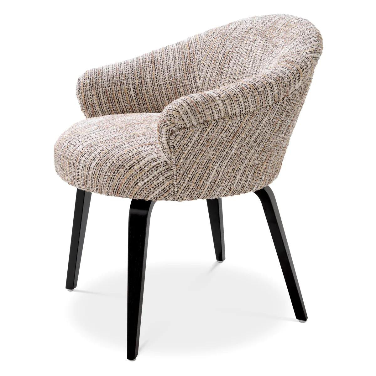 Eichholtz Moretti Dining Chair, Mademoiselle Beige Fabric, Black Legs, 29.33"H (A115988 YV0J03YXYF)
