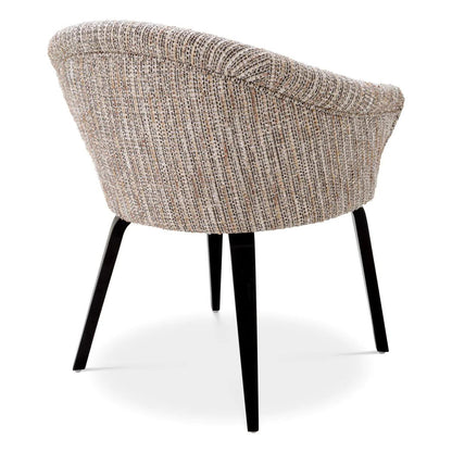 Eichholtz Moretti Dining Chair, Mademoiselle Beige Fabric, Black Legs, 29.33"H (A115988 YV0J03YXYF)