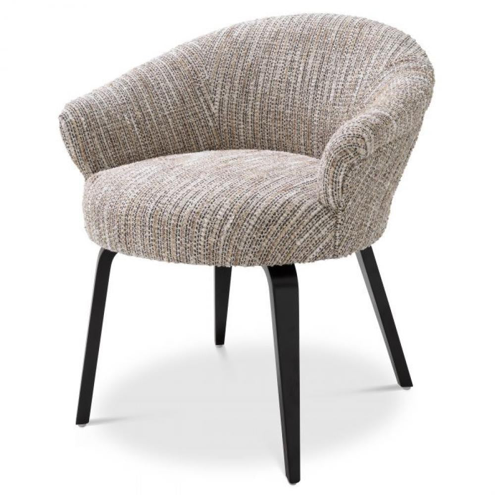 Eichholtz Moretti Dining Chair, Mademoiselle Beige Fabric, Black Legs, 29.33"H (A115988 YV0J03YXYF)