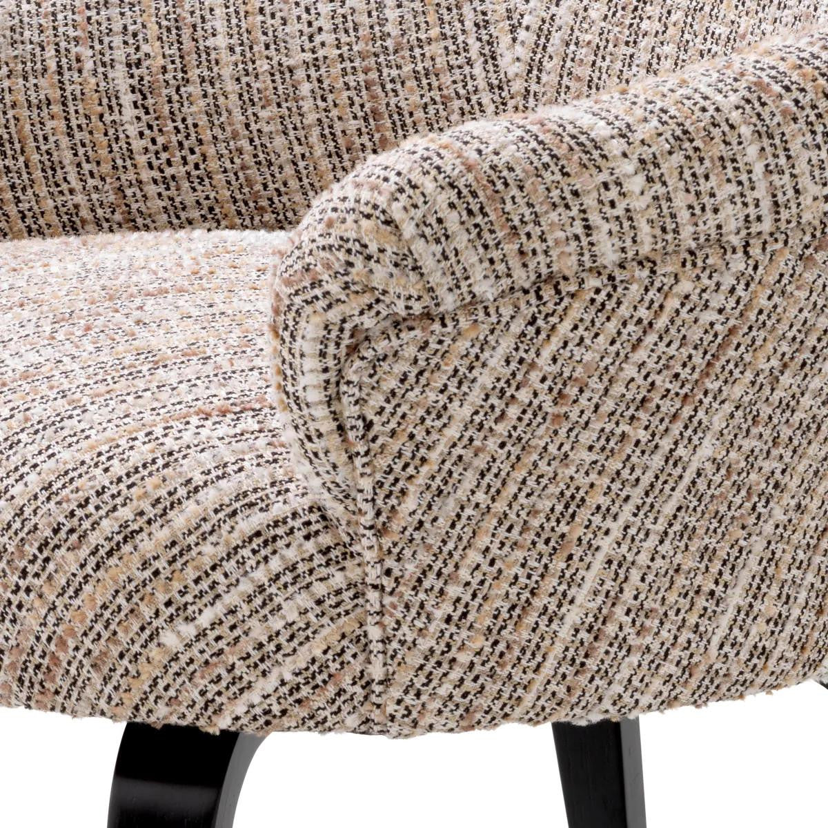 Eichholtz Moretti Dining Chair, Mademoiselle Beige Fabric, Black Legs, 29.33"H (A115988 YV0J03YXYF)